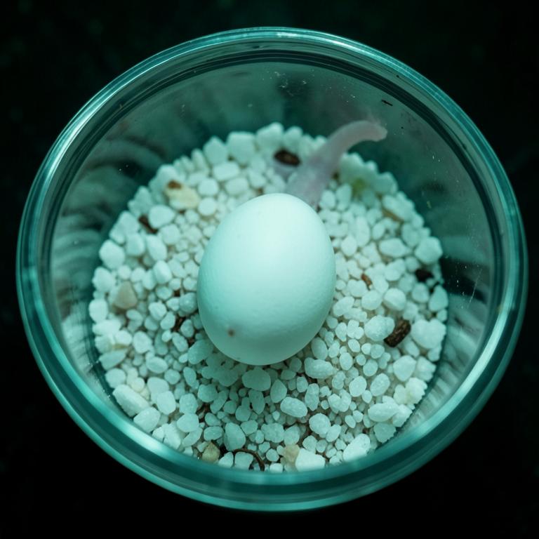 Crested gecko egg number 1 in its incubation container
